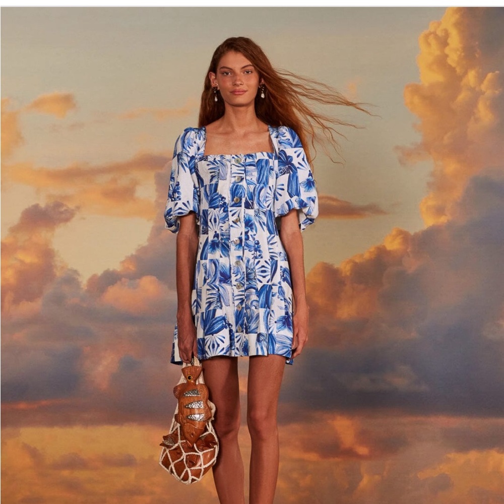 Farm Rio Garden Tiles Dress